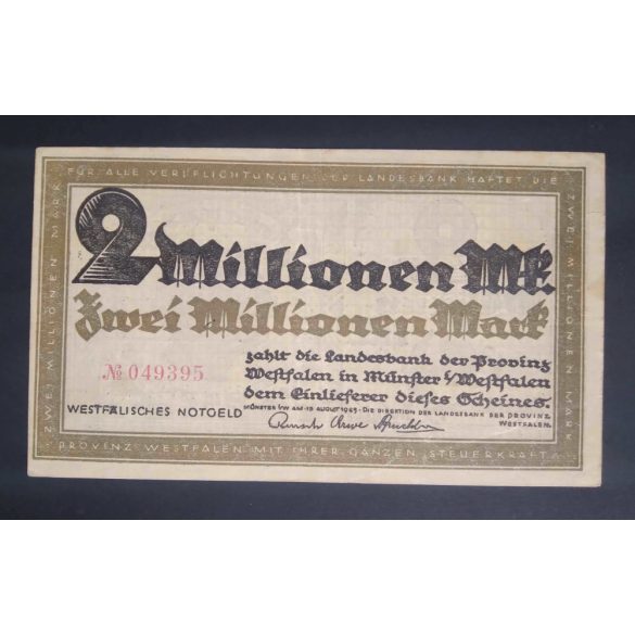 Németország Münster 2 Millió Mark 1923 XF 