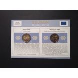 EU 2 Euro set of 2 Unc  Portugal, Malta 2018