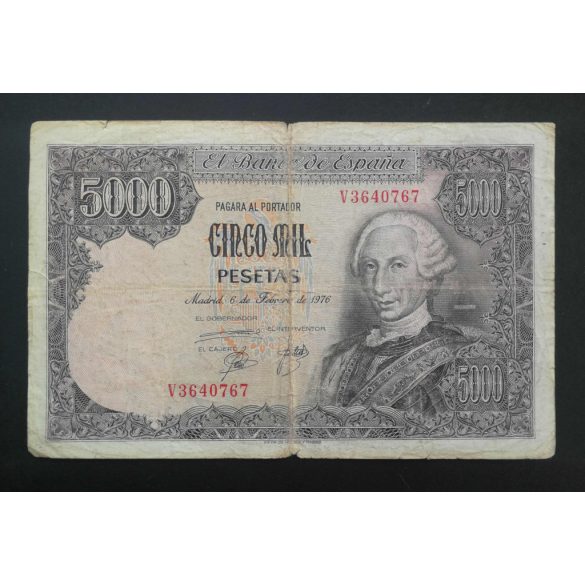 Spanyolország 5000 Pesetas 1976 VG+