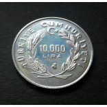Turkey 10000 Lira 1988 silver - Olympics, Commemorative coin
