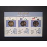 EU 2 Euro set of 3 Unc  Cyprus 2009, Greece 2007, Austria 2005
