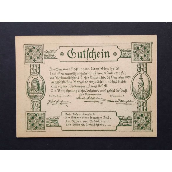 Austria 20 Heller 1920 Unc Leonfelden