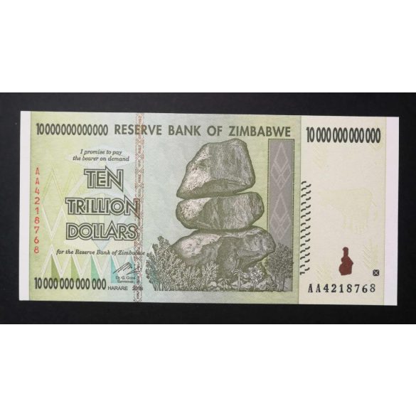 Zimbabwe 10 Trillion Dollars 2008 UNC