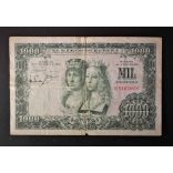 Spain 1000 Pesetas 1957 F