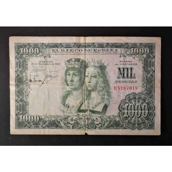 Spain 1000 Pesetas 1957 F