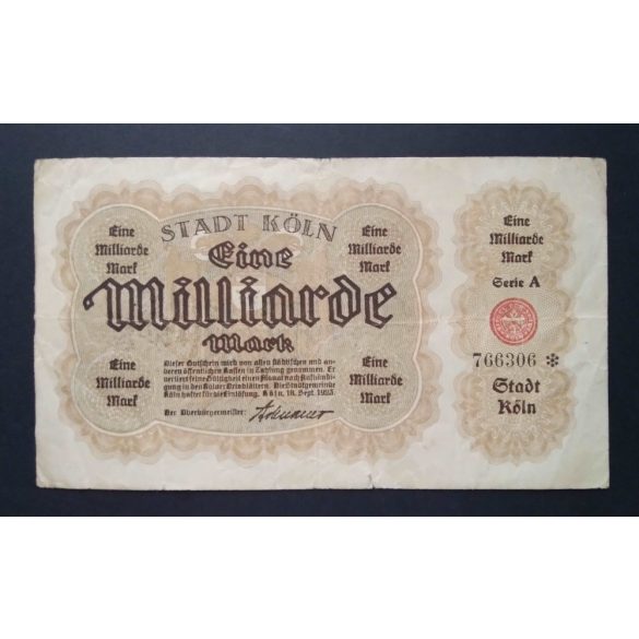 Németország 1 Milliárd Mark Köln 1923 F 