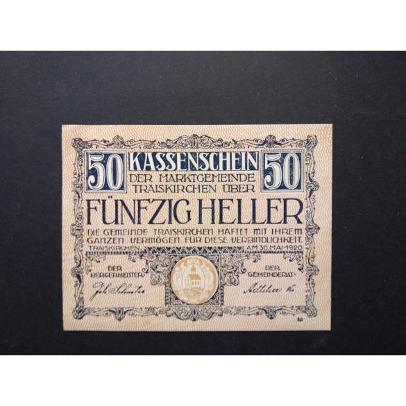 Ausztria 50 Heller 1920 Aunc+ Traiskirchen