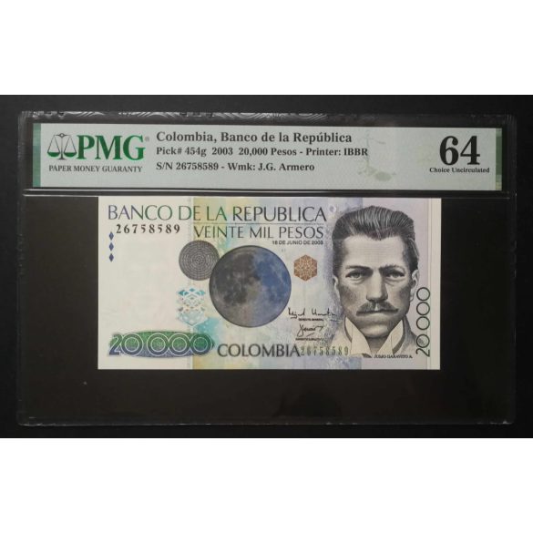 Colombia 20000 Pesos 2003 UNC - PMG 64 certified banknote