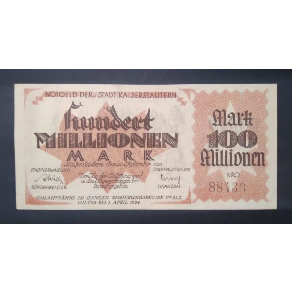 Germany Kaiserslautern 100 Million Mark 1923 XF