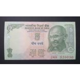 India 5 Rupees 2002 UNC 