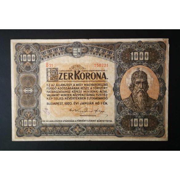 Hungary 1000 Korona 1920 F+