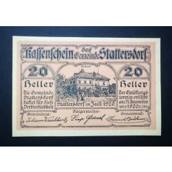 Ausztria 20 Heller 1920 Unc Stattersdorf 