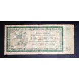 Czech-Moravian Protectorate 50 Korun 1940 VG