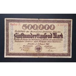 Németország 500000 Mark Dresden 1923 VG+