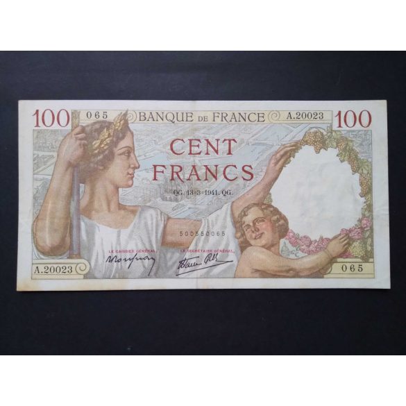 Franciaország 100 Francs 1941 XF-