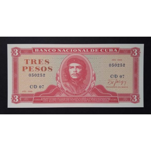 Cuba 3 Pesos 1988 Unc