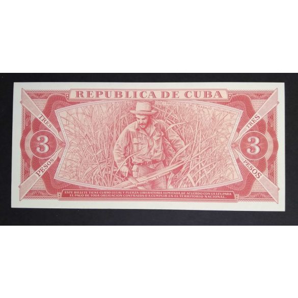 Cuba 3 Pesos 1988 Unc