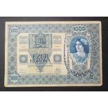 Austria-Hungary 1000 Koruna 1902 VF-