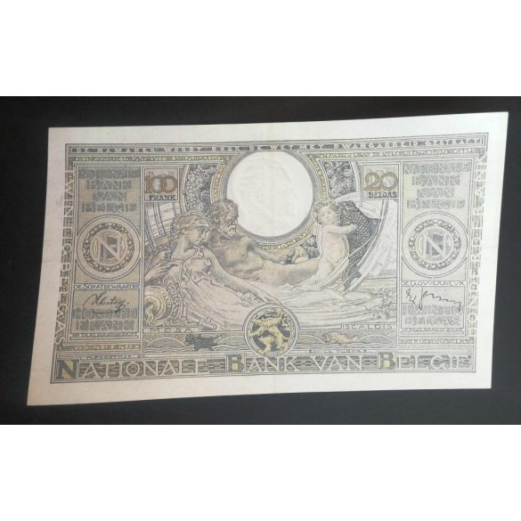 Belgium 100 Francs 20 Belgas 1938 XF