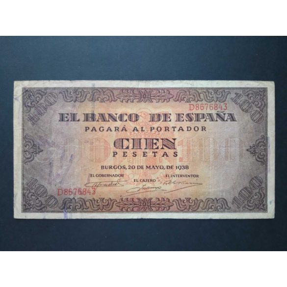 Spain 100 Pesetas 1938 F