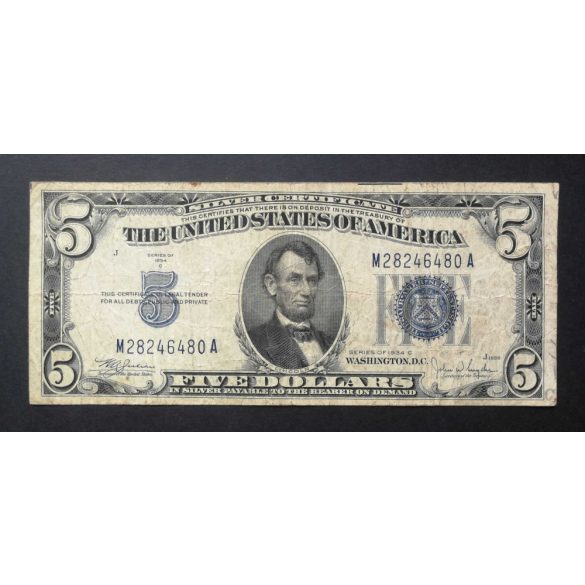 USA 5 Dollars 1934 Silver certificate F