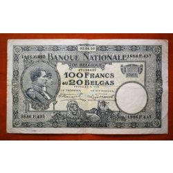 Belgium 100 Francs/20 Belga 1928 VF
