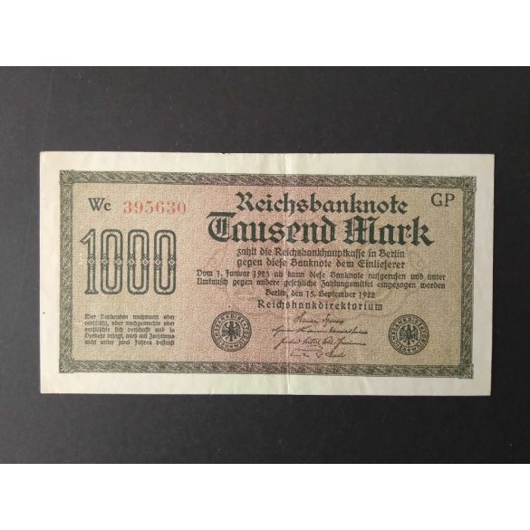 Germany 1000 Mark 1922 XF