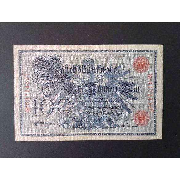 Németország 100 Mark 1908 VF