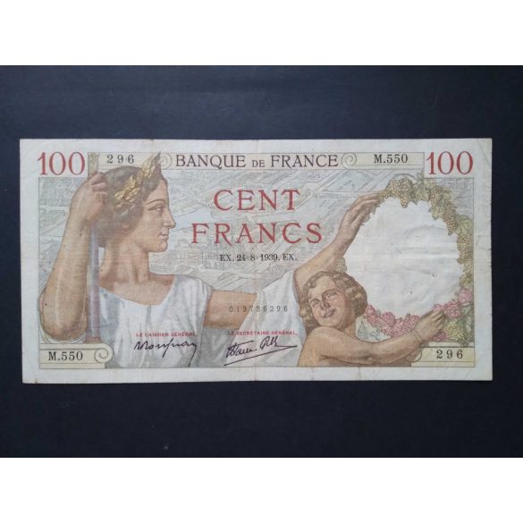 Franciaország 100 Francs 1939 F