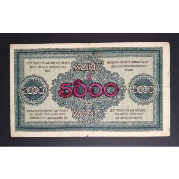 Germany 5000 Mark Dresden 1923 F-