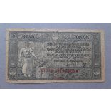 Kingdom of Serbia- Croatia- Slovenia 10 Dinara with 40 Kruna overstamping 1919 F