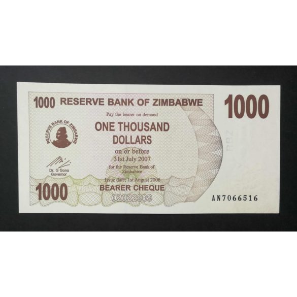 Zimbabwe 1000 Dollars 2006 UNC