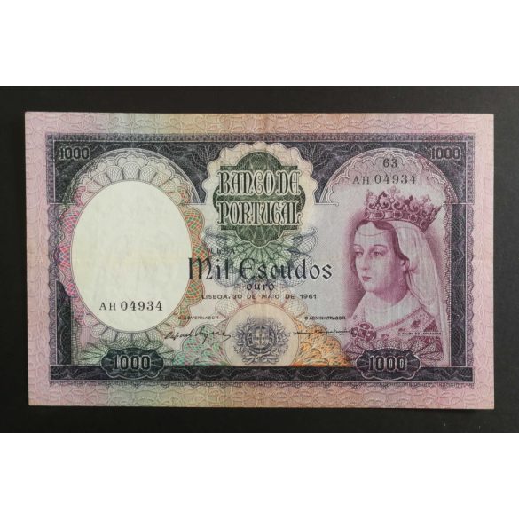 Portugal 1000 Escudos 1961 VF+