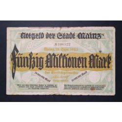 Germany 50 Million Mark Mainz 1923 F- 