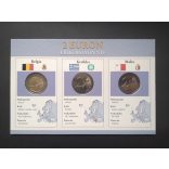 EU 2 Euro set of 3 pcs commemorative coins Unc
