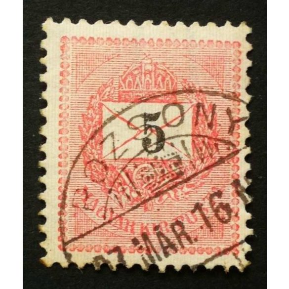 Hungary 1889 Letter, black cipher 5 kr. perf. 12: 11 3/4 POZSONY used