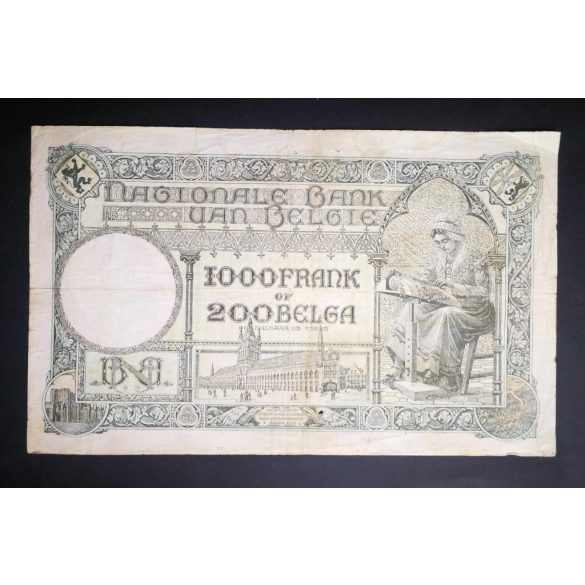 Belgium 1000 Francs/200 Belgas 1938 F