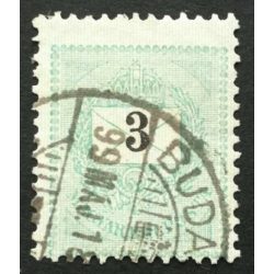   Hungary 1898 Letter, black cipher 3 kr. perf. 12: 11 3/4 BUDA(PEST) used