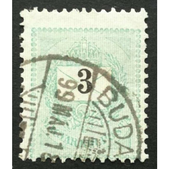 Hungary 1898 Letter, black cipher 3 kr. perf. 12: 11 3/4 BUDA(PEST) used
