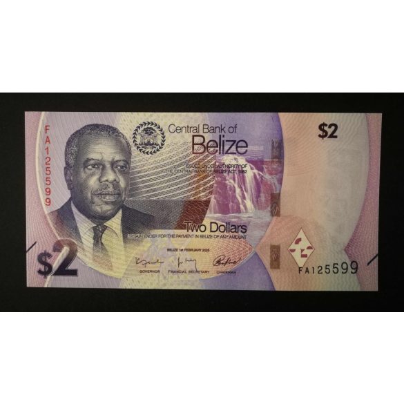 Belize 2 Dollars 2025 UNC 