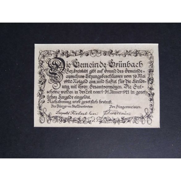 Austria 20 Heller 1920 Unc Grünbach