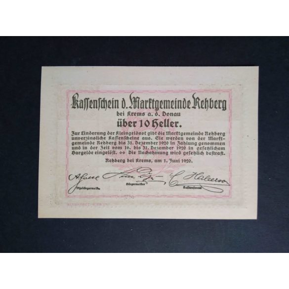 Austria 10 Heller 1920 Unc Rehberg