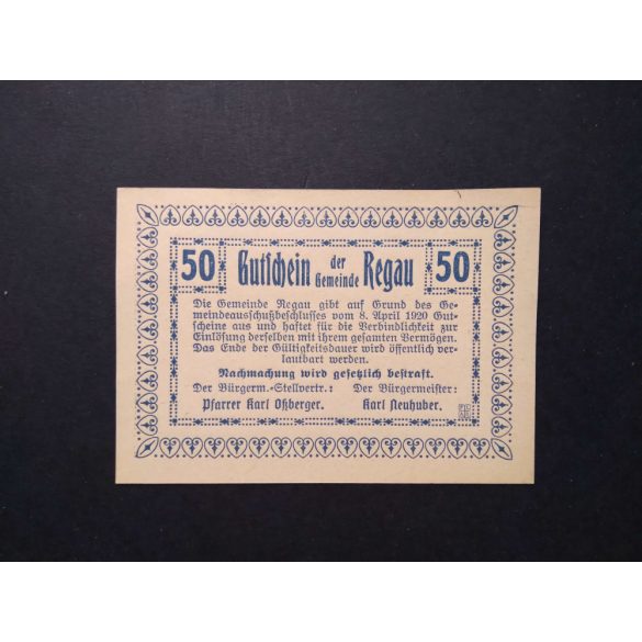 Austria 50 Heller 1920 Unc- Regau