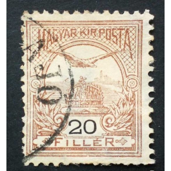 Hungary 1900 TURUL 20 F. perf. 12 : 11 3/4 (NAGY-S)AJÓ used