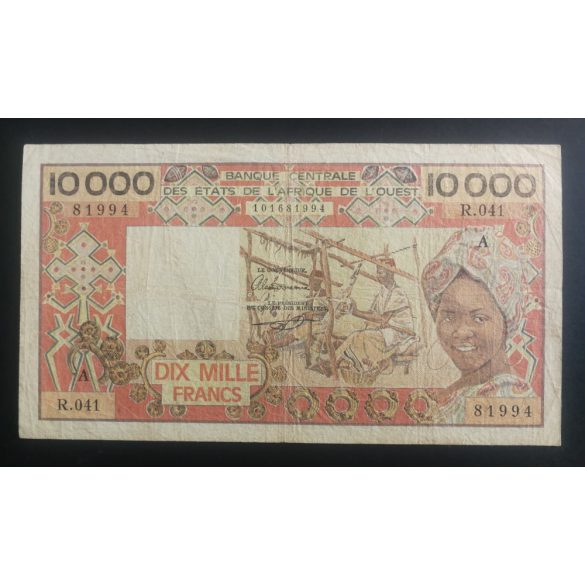 Nyugat-afrikai Államok Elefántcsontpart 10000 Francs 1990 F