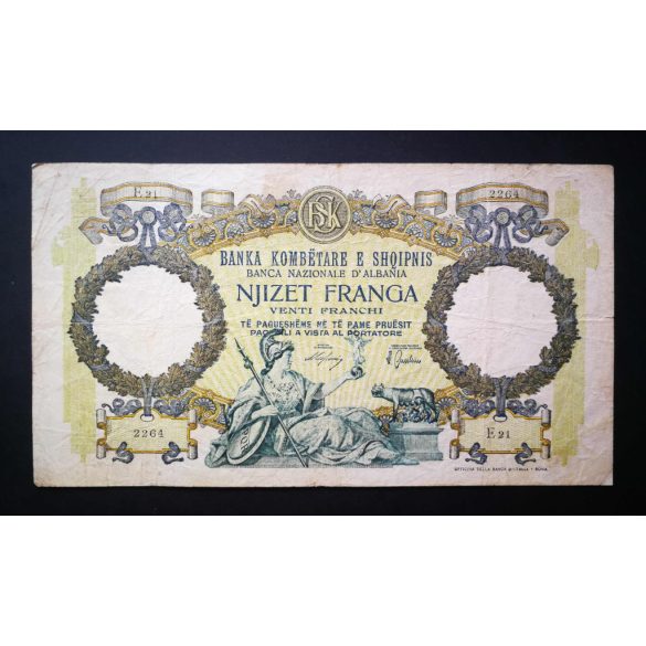 Albania 20 Franga 1939 F