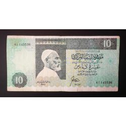 Líbia 10 Dinars 1989 F