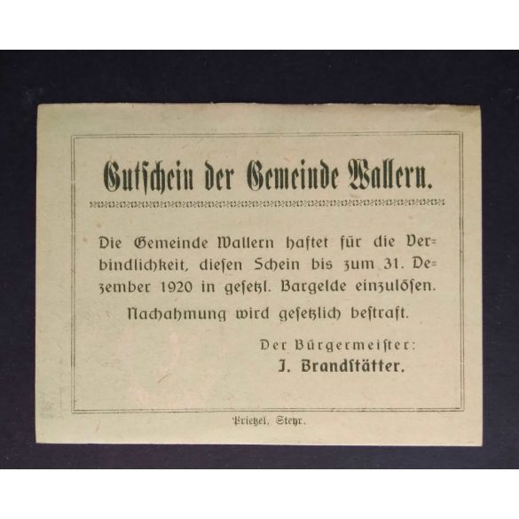 Austria 50 Heller 1920 aUnc Wallern