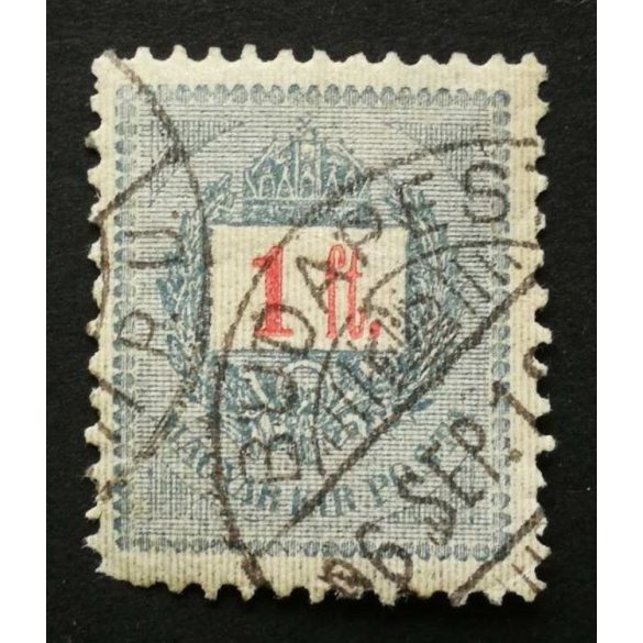 Hungary 1889 Letter, red cipher 1 Ft. perf 12 11 3/4 BUDAPEST (KELE)TI P. U. used