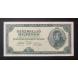 Hungary 100 million Milpengő 1946 VF